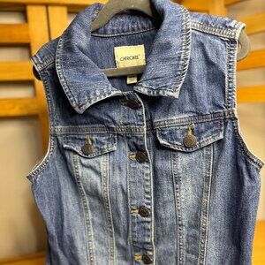 Cherokee Girls Denim Vest – Size XL 14/16 – Classic Button Front